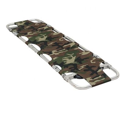 Camas de aluminio plegable de camuflaje para emergencias militares y médicas