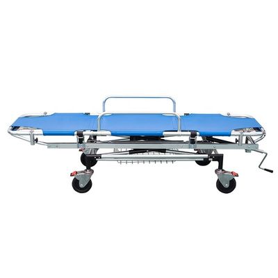 Cama de camilla de ambulancia de emergencia de aleación de aluminio azul para primeros auxilios
