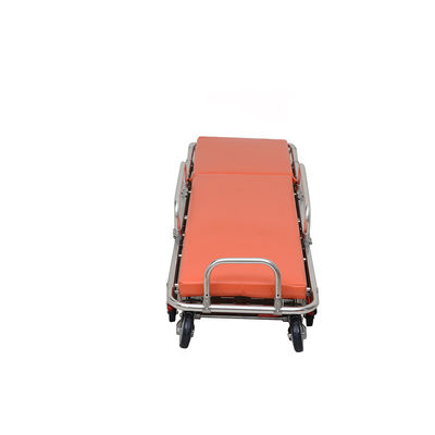 Aluminio de aleación plegable rueda de ambulancia tipo camilla naranja OEM para el traslado de pacientes