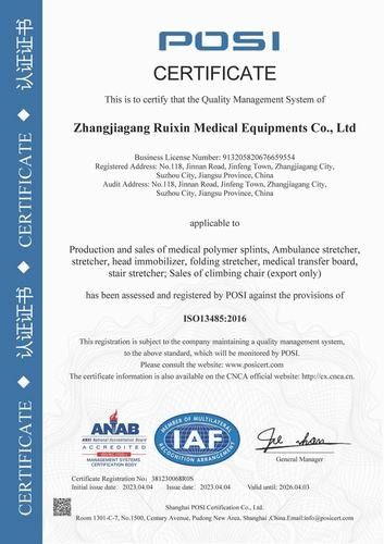 China Zhangjiagang Ruixin Medical Equipment Co., Ltd. certificaciones